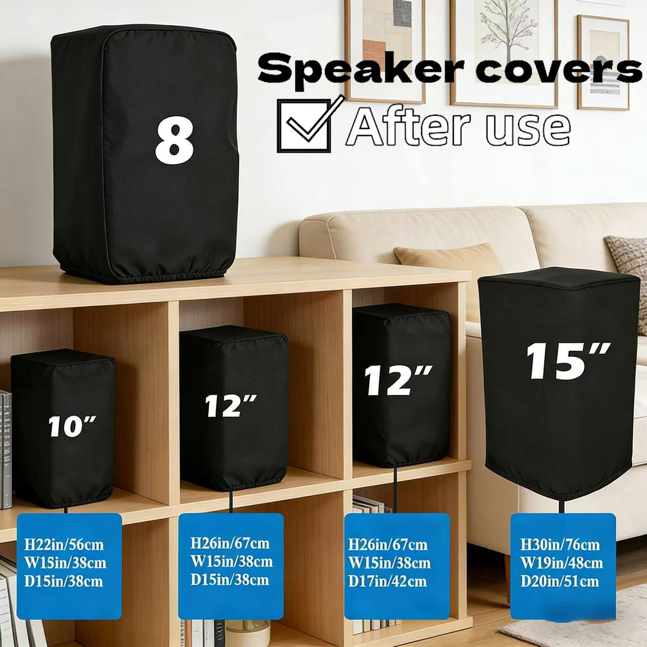Soundbar Wall Mount Bracket Universal - أغطية سماعات متينة سوداء من قماش