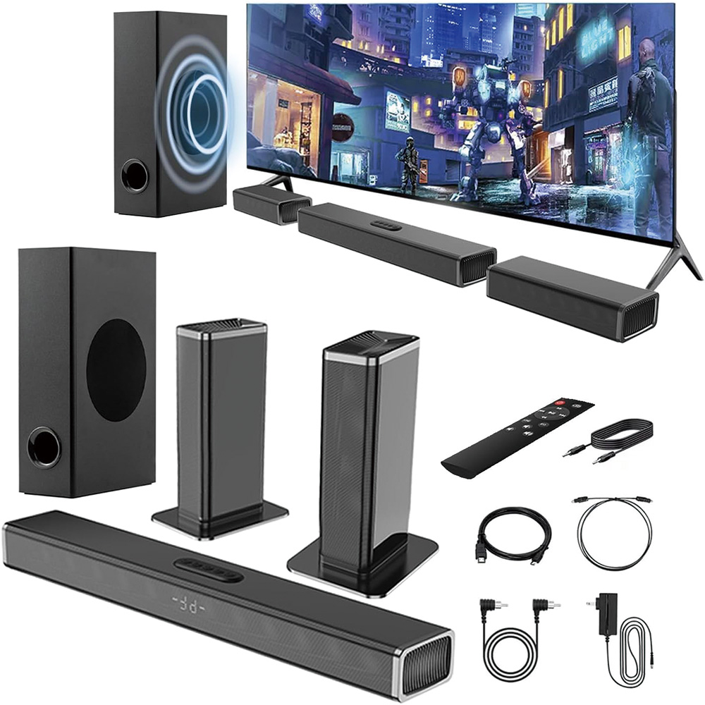 Soundbar With Wireless Subwoofer 5.1Ch - سمترونيكس مكبر صوت لاسلكي 5.1 قناة،