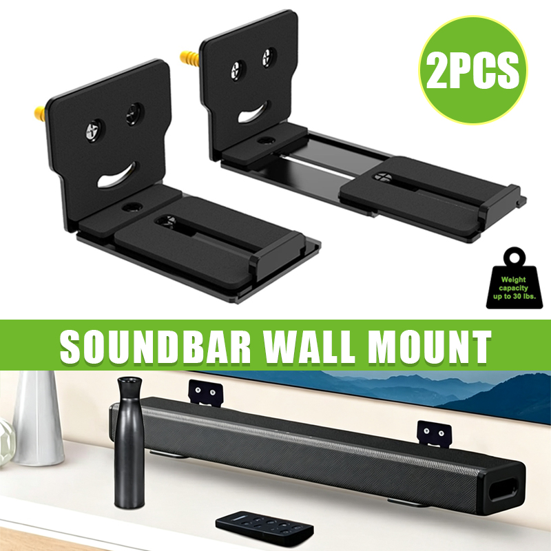 Soundbar Wall Mount Bracket Universal - قطعتان من حامل تثبيت مكبر الصوت