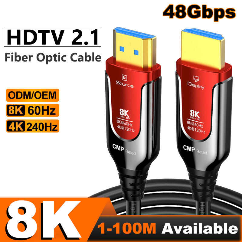 Hdmi 2.1 Cable 8K 60Hz 48Gbps Earc - كابل ألياف بصرية HDMI 2.1 مقاوم