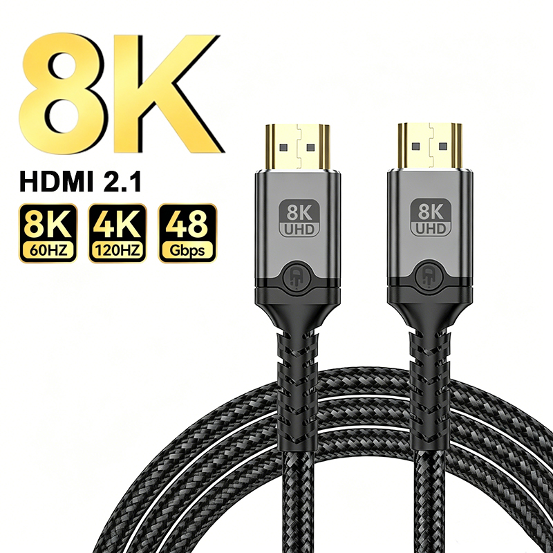Hdmi 2.1 Cable 8K 60Hz 48Gbps Earc - كابل HDMI 2.1 عالي السرعة 8K