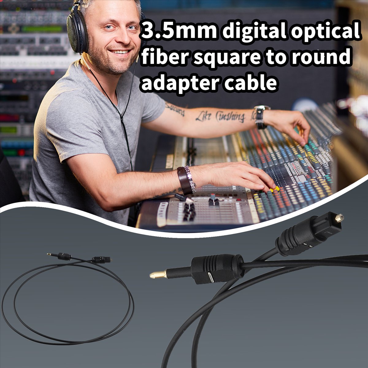 Optical Audio Cable Toslink Gold Plated - كابل صوت رقمي بصري A14M بطول