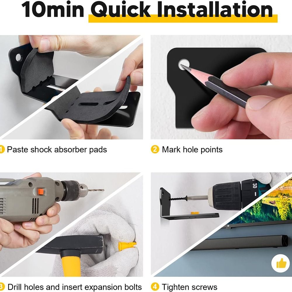 Soundbar Wall Mount Bracket Universal - إكسسوارات حامل مكبر صوت مثبت على