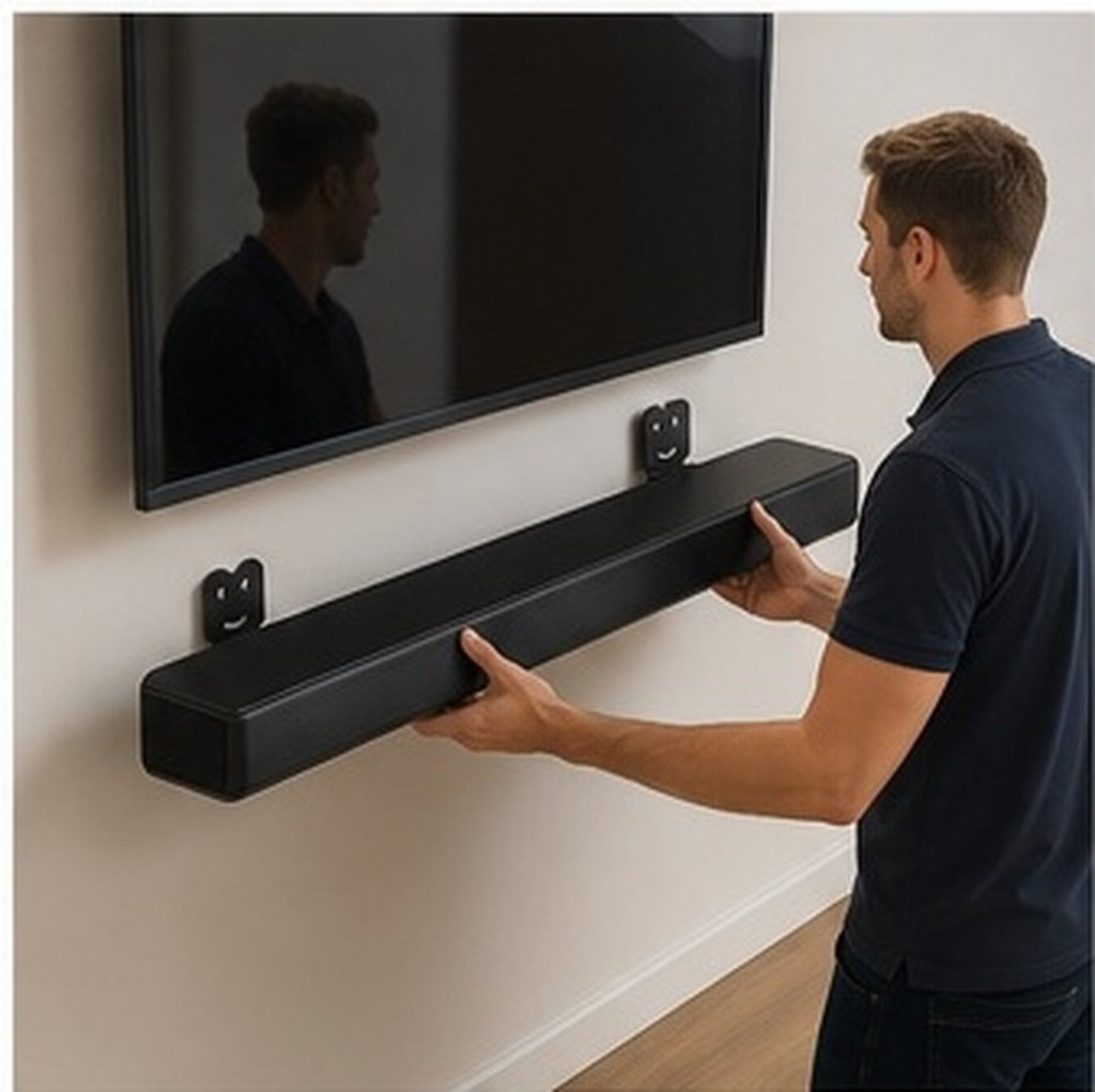Soundbar Wall Mount Bracket Universal - قطعتان من حامل تثبيت مكبر الصوت