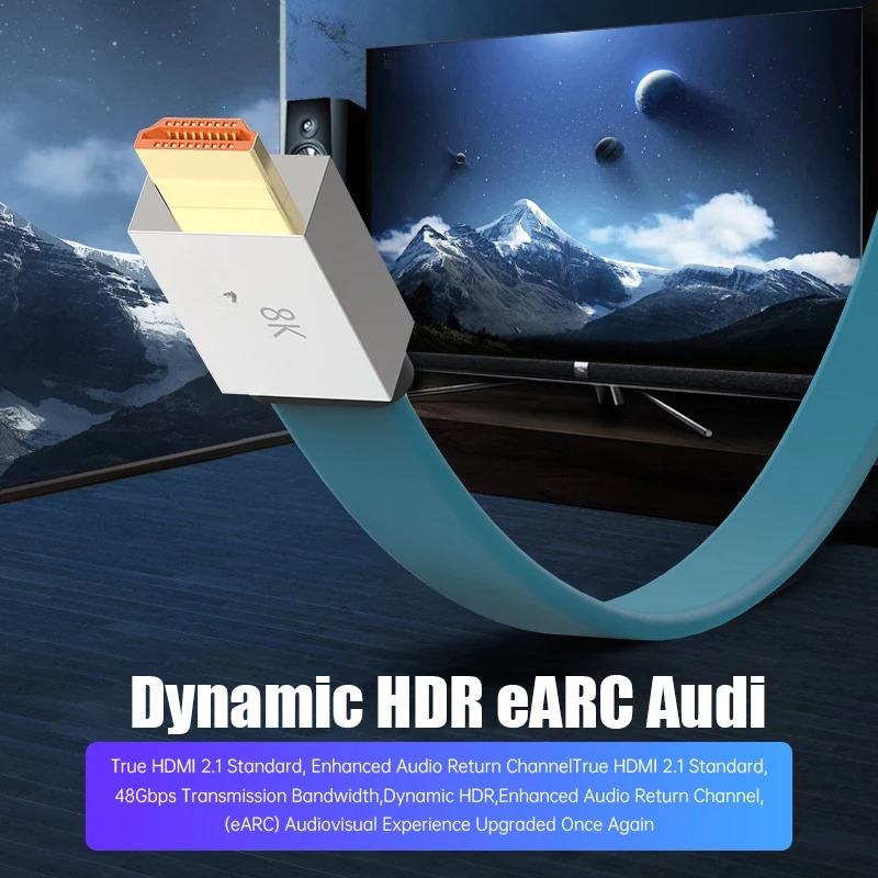 كابل HDMI 2.1 بسرعة 48 جيجابت  - مراجعة Hdmi 2.1 Cable 8K 60Hz 48Gbps Earc وسعره
