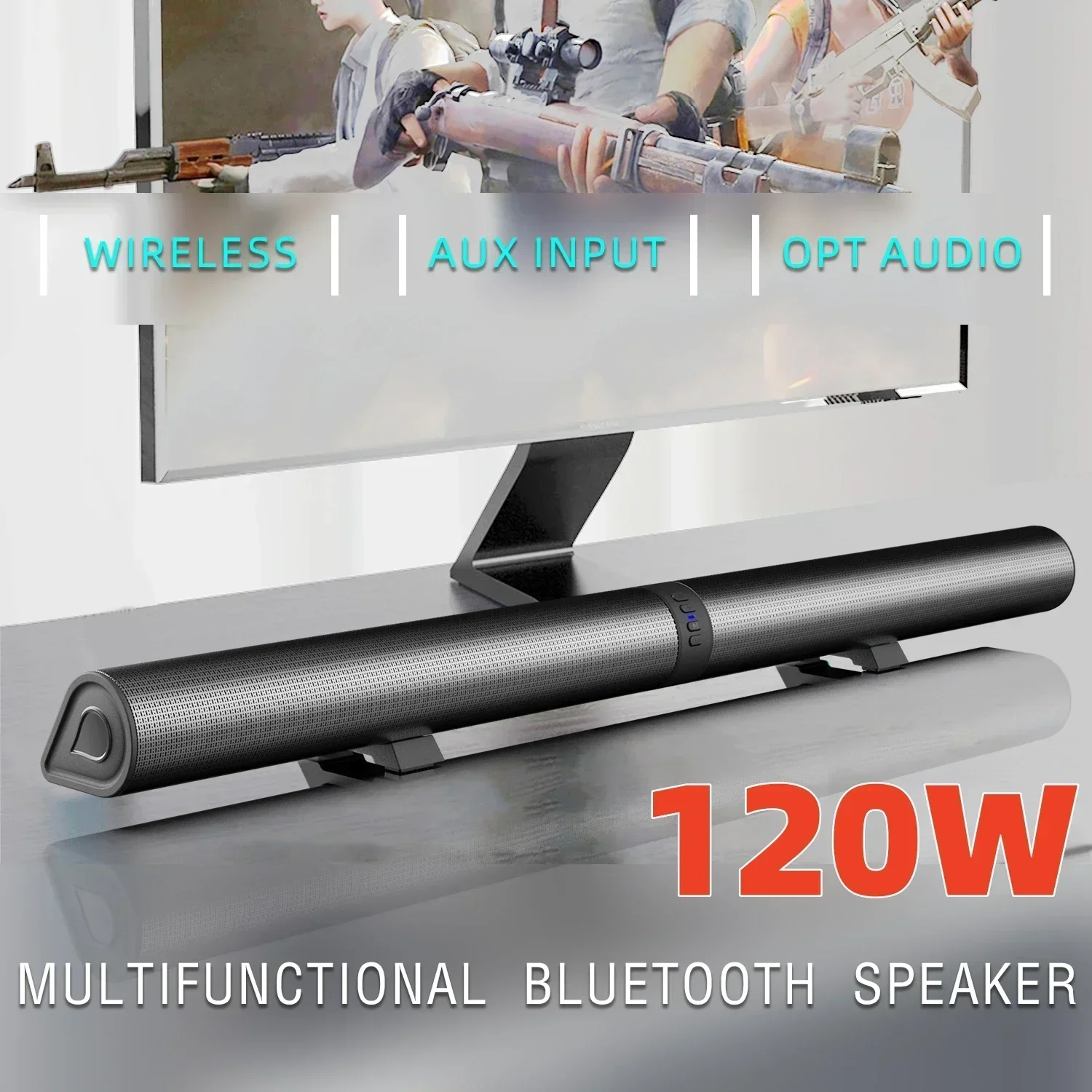 120 واط BS-56 تلفزيون مكبرات ص - مراجعة Tv Soundbar Optical Bluetooth 120W وسعره