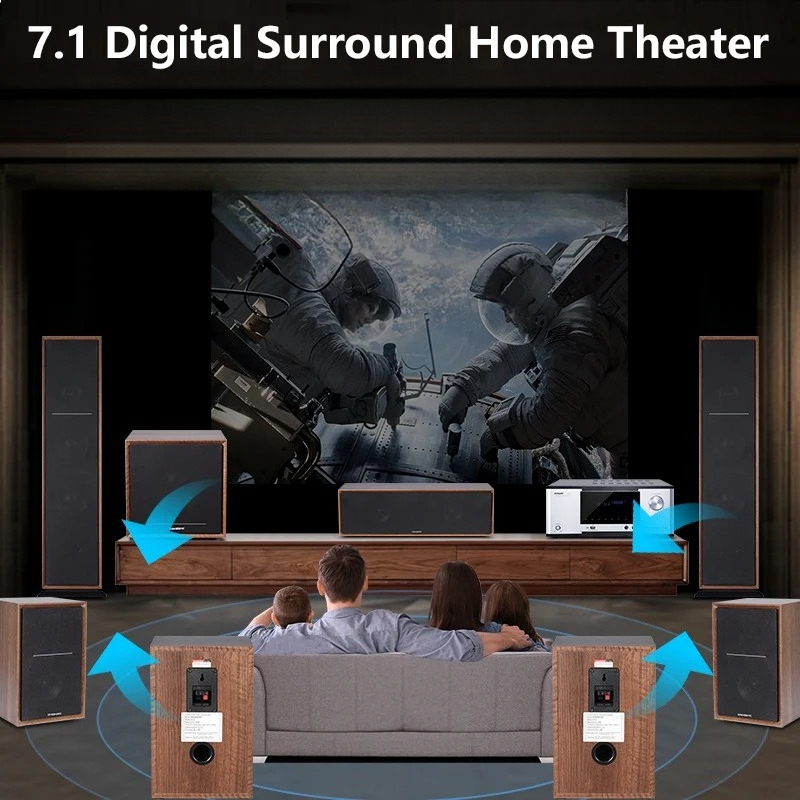 نظام مسرح منزلي خشبي 7.1 قناة  - مراجعة Home Theater System 7.1 Surround Sound وسعره