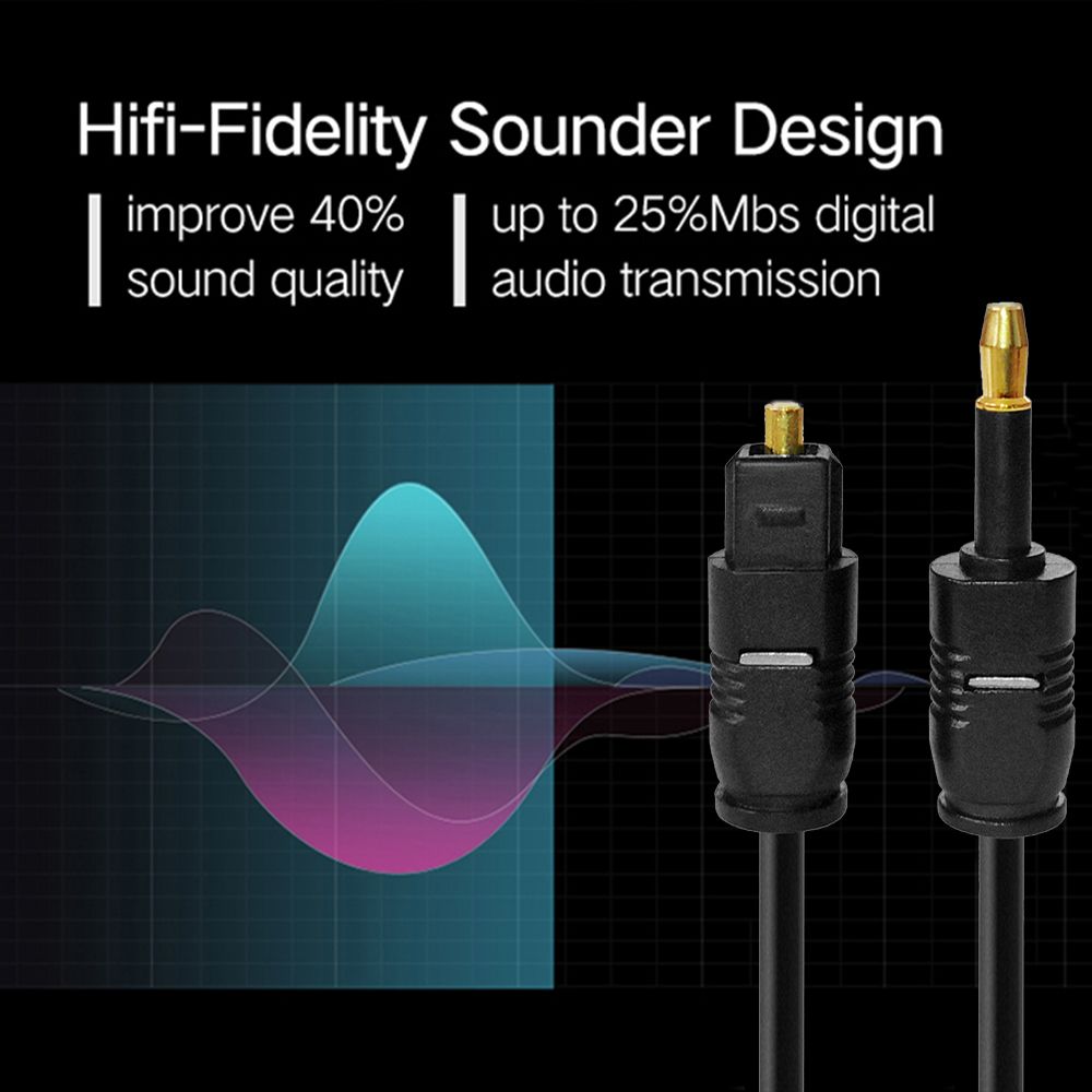 كابل ألياف بصرية مزود بموصل مط - مراجعة Optical Audio Cable Toslink Gold Plated وسعره