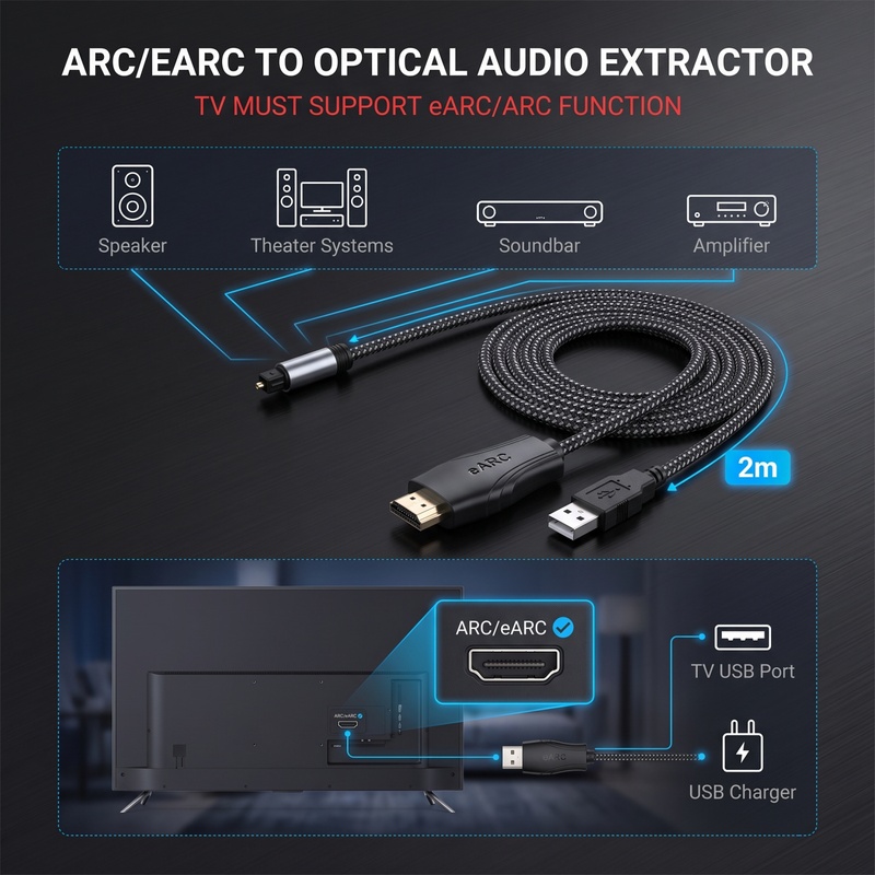 كابل HDMI EARC ARC لتحويل الصو - مراجعة Dolby Atmos Soundbar Hdmi Earc وسعره