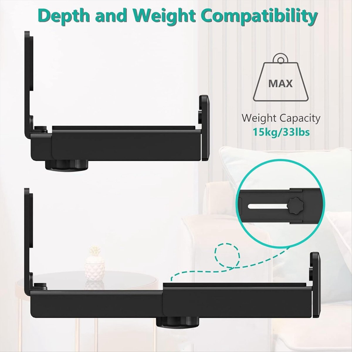 حامل جداري عالمي قابل لتعديل ا - مراجعة Soundbar Wall Mount Bracket Universal وسعره