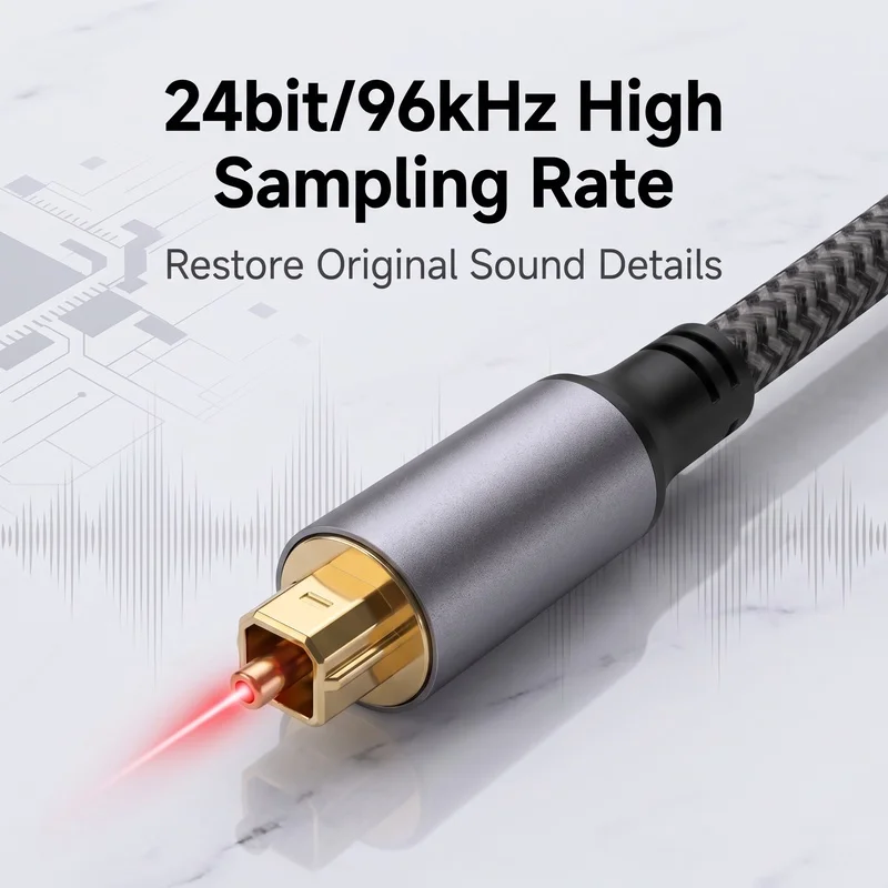 كابل USB-C إلى SPDIF توسلينك،  - مراجعة Optical Audio Cable Toslink Gold Plated وسعره