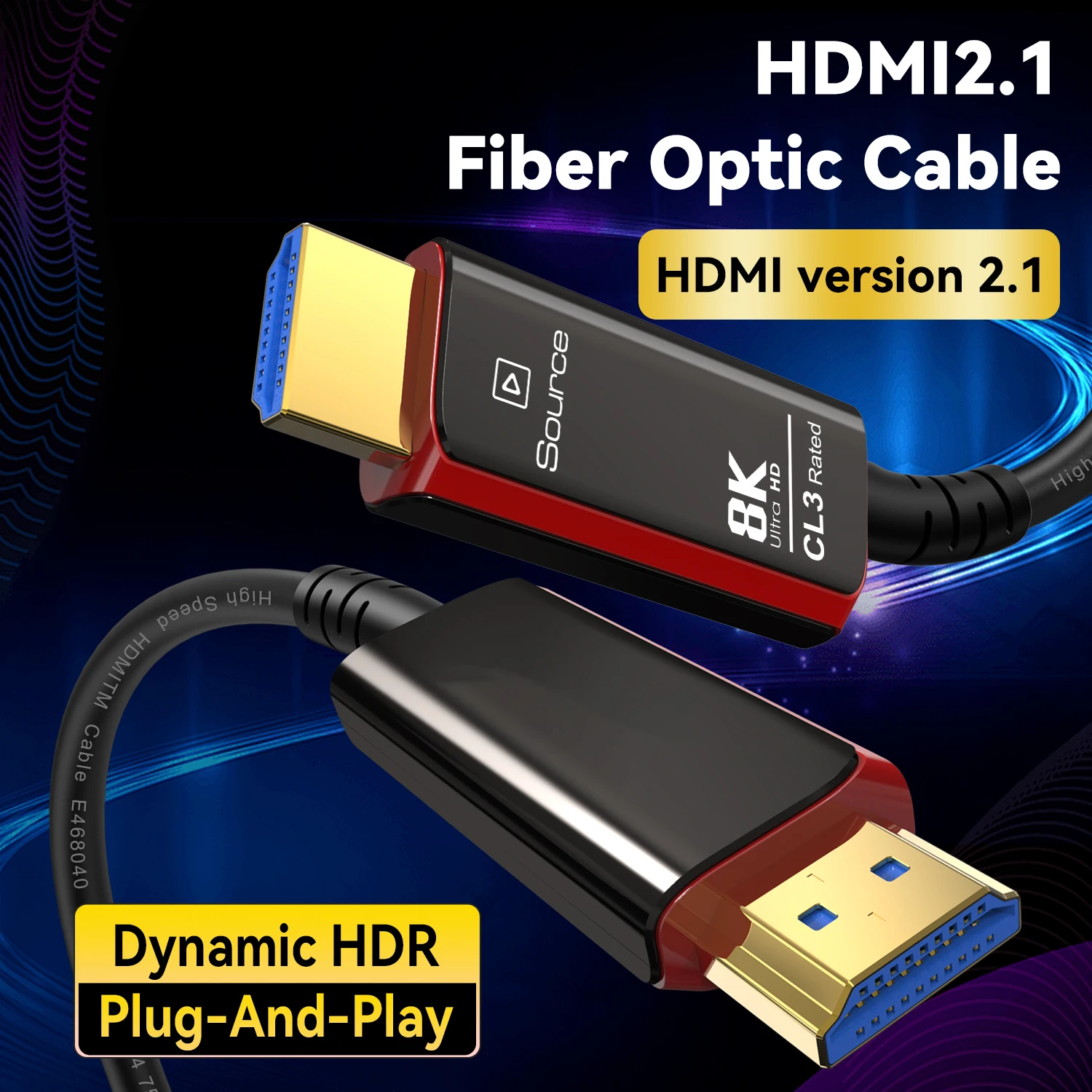 كابل ألياف بصرية HDMI 2.1 بطول - مراجعة Hdmi 2.1 Cable 8K 60Hz 48Gbps Earc وسعره