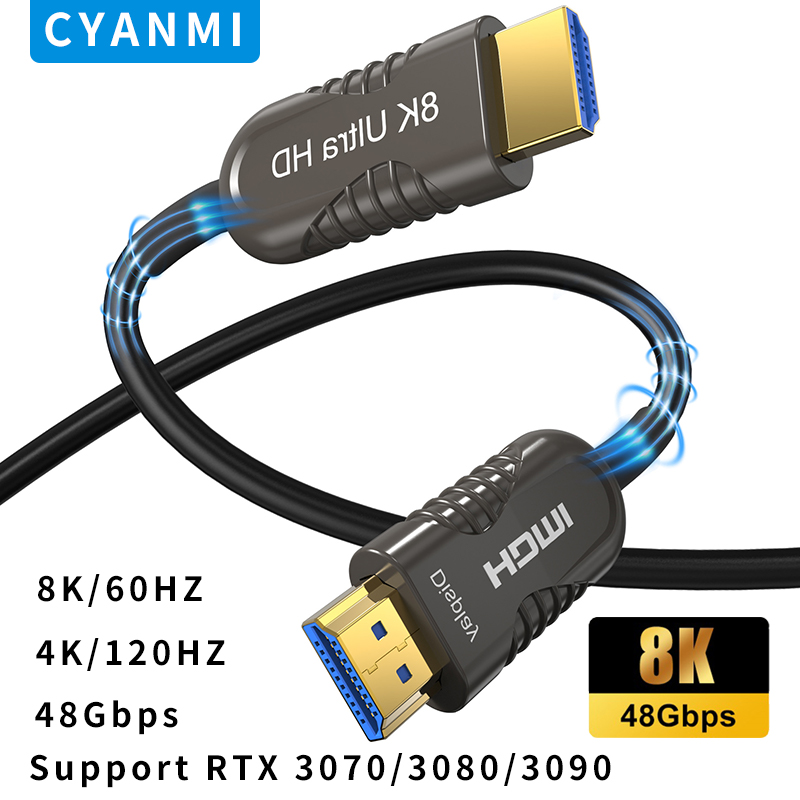 كابل HDMI 2.1 من الألياف البصر - مراجعة Hdmi 2.1 Cable 8K 60Hz 48Gbps Earc وسعره