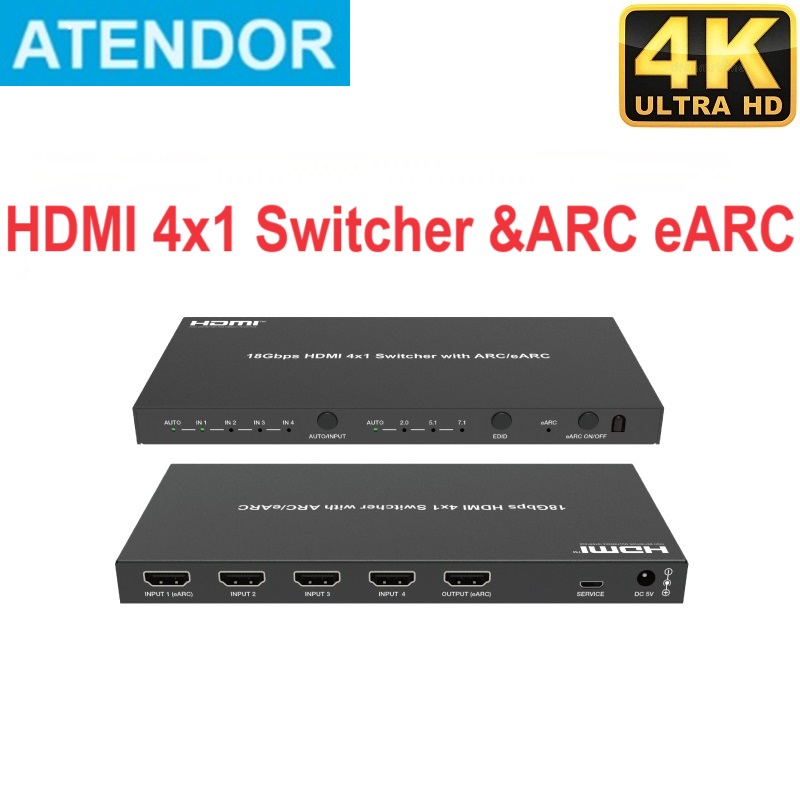 محول 2.0 متوافق مع HDMI 4x1 مع - مراجعة Dolby Atmos Soundbar Hdmi Earc وسعره