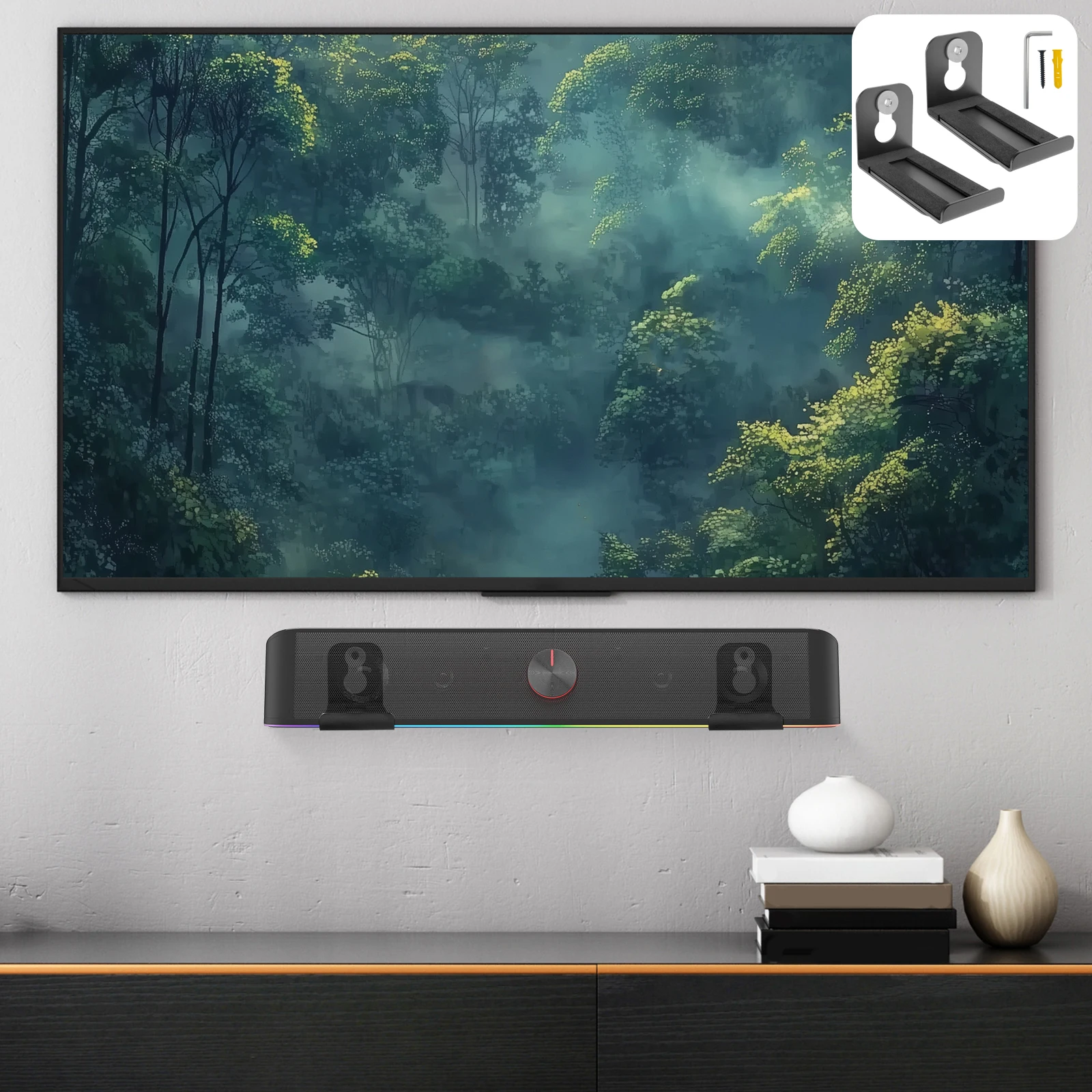 قضيب الصوت جبل جدار قوس سهلة ا - مراجعة Soundbar Wall Mount Bracket Universal وسعره