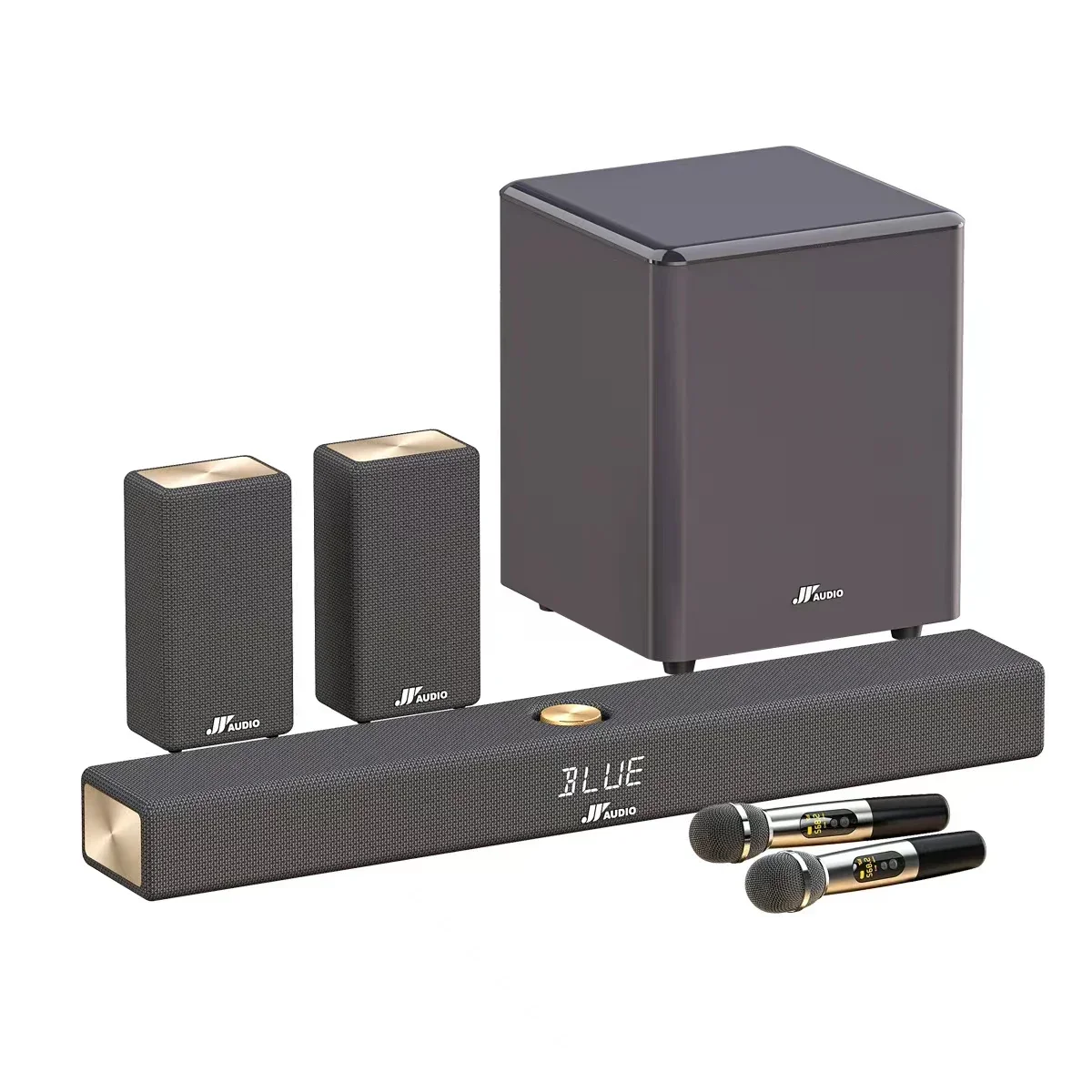 نظام صوتي منزلي 5.1 قناة مع مك - مراجعة Soundbar With Wireless Subwoofer 5.1Ch وسعره