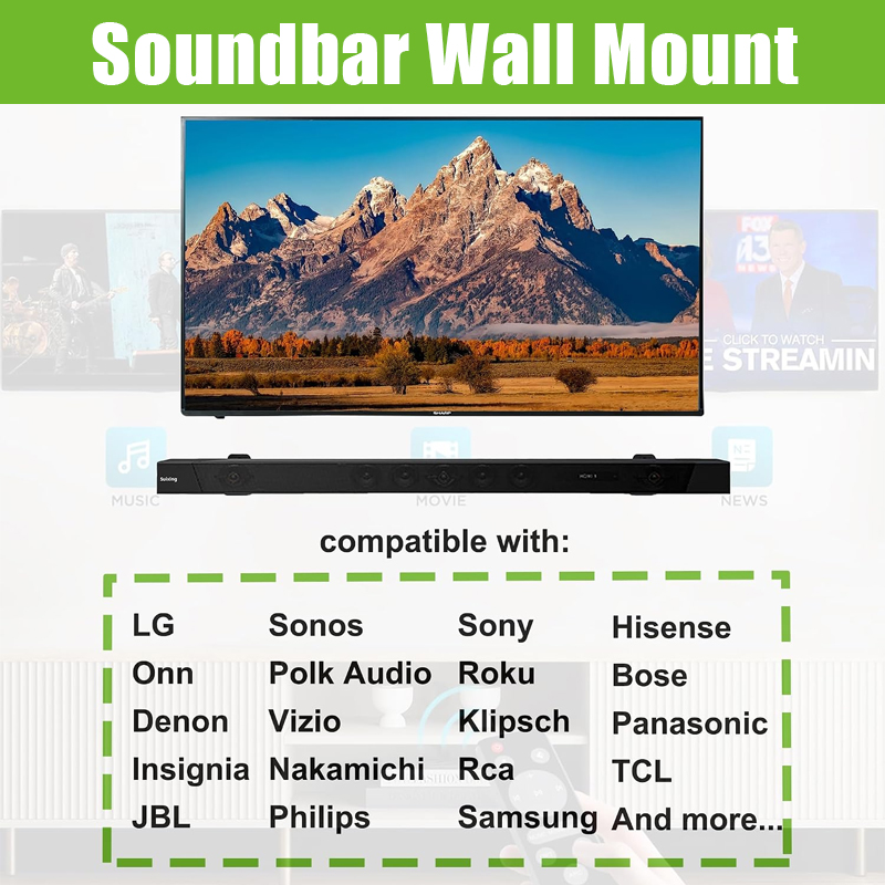 قطعتان من حامل تثبيت مكبر الصو - مراجعة Soundbar Wall Mount Bracket Universal وسعره