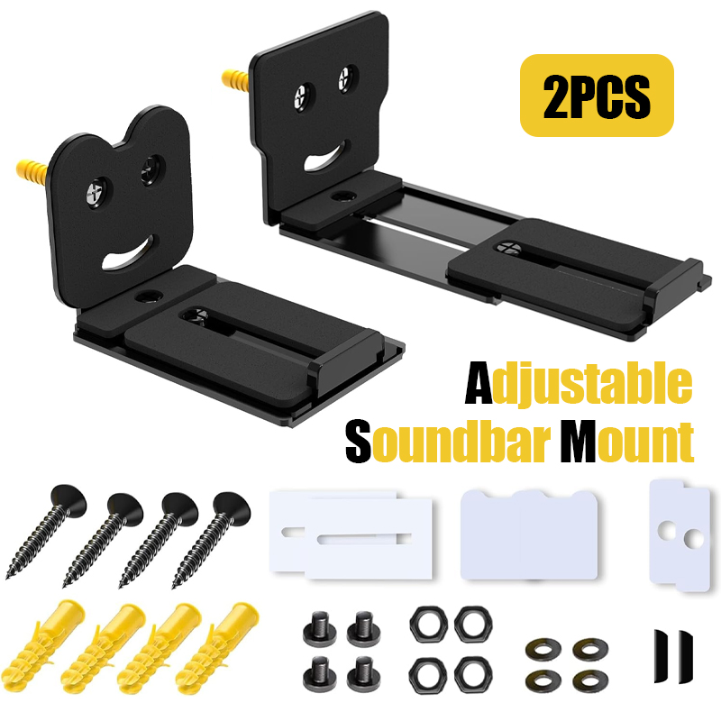 قطعتان من حامل مكبر الصوت القا - مراجعة Soundbar Wall Mount Bracket Universal وسعره