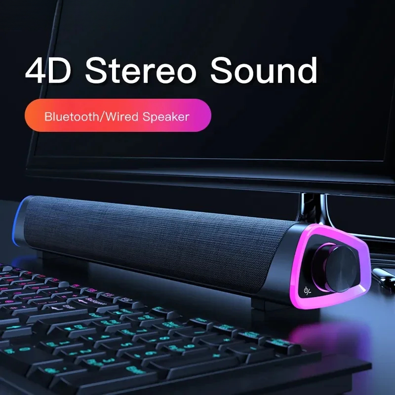 مكبر صوت ستيريو للكمبيوتر مع م - مراجعة Compact Soundbar For Pc Monitor وسعره